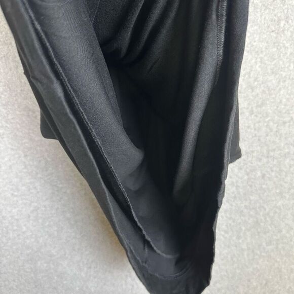 Garnet Hill Womens Size 8 Twist Front Midi Shift Dress Black Sleeveless Stretch - Picture 6 of 9